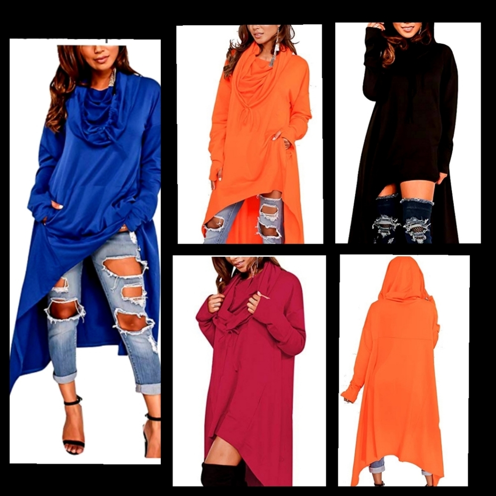 HighLo Cowl Neck Hoodie